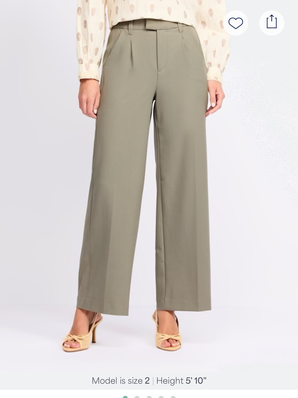 Wit & Wisdom Olive-Green Wide Leg Trousers
